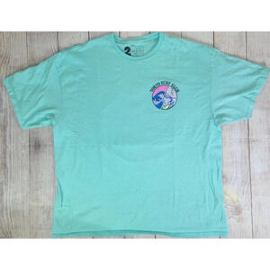 2 Monkeys Brand Tokyo Surf Club T-shirt Tee Men's Size 2XL Teal Short Sleeve